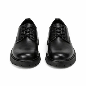 Mens Classic Black Chunky Sole Lace Up